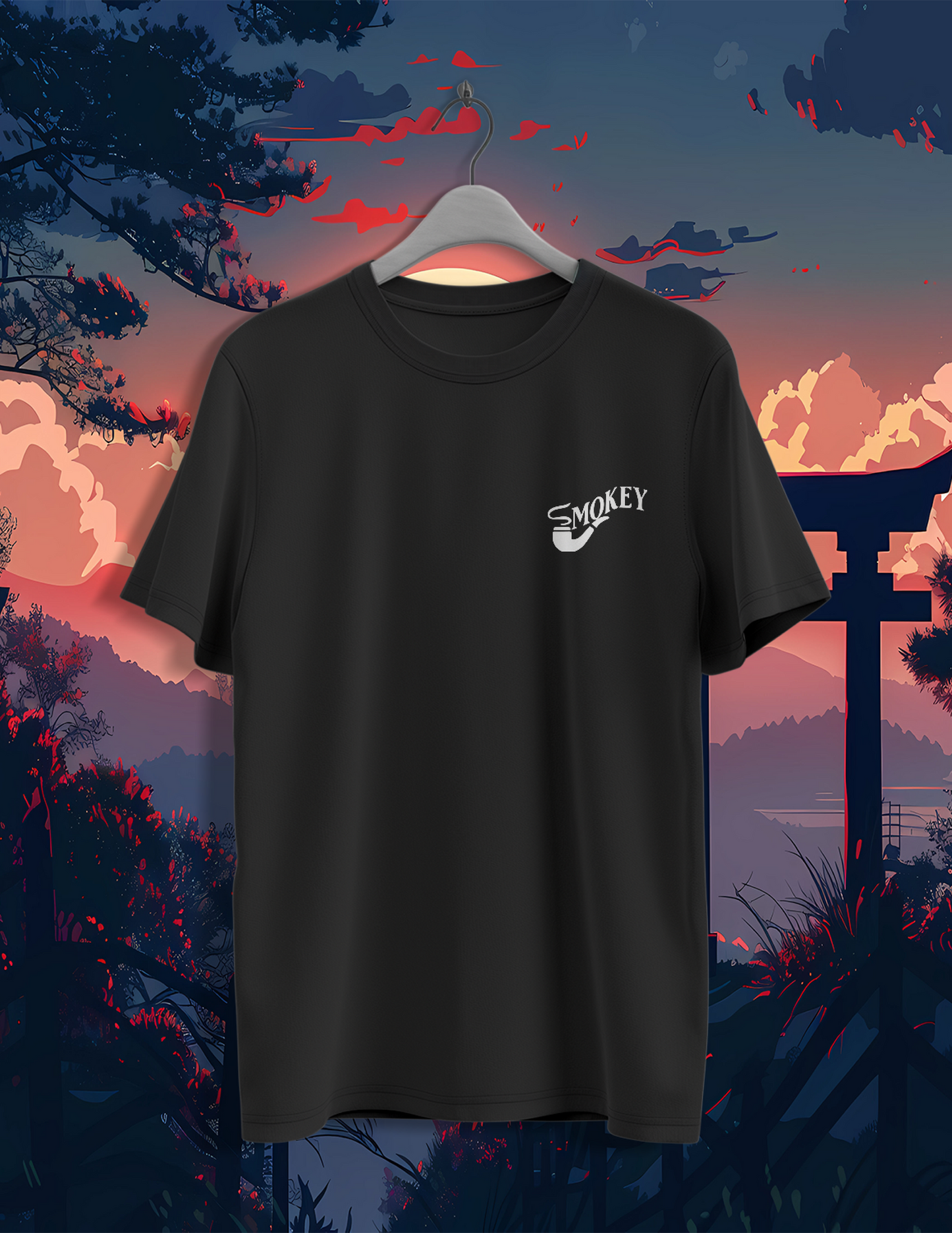Drop Shoulder Black Itachi Oversized T-Shirt