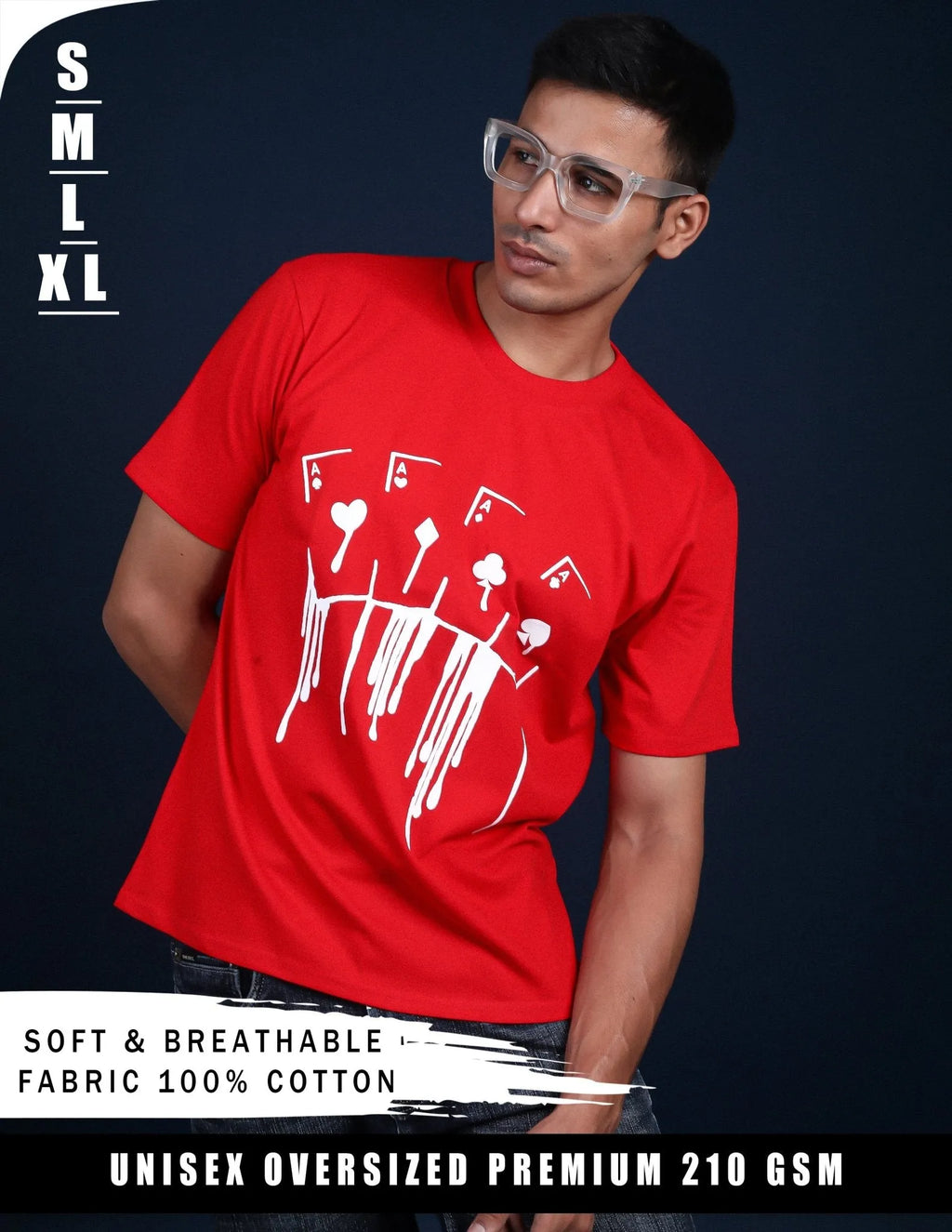 Retro Four Aces Oversized T-Shirt