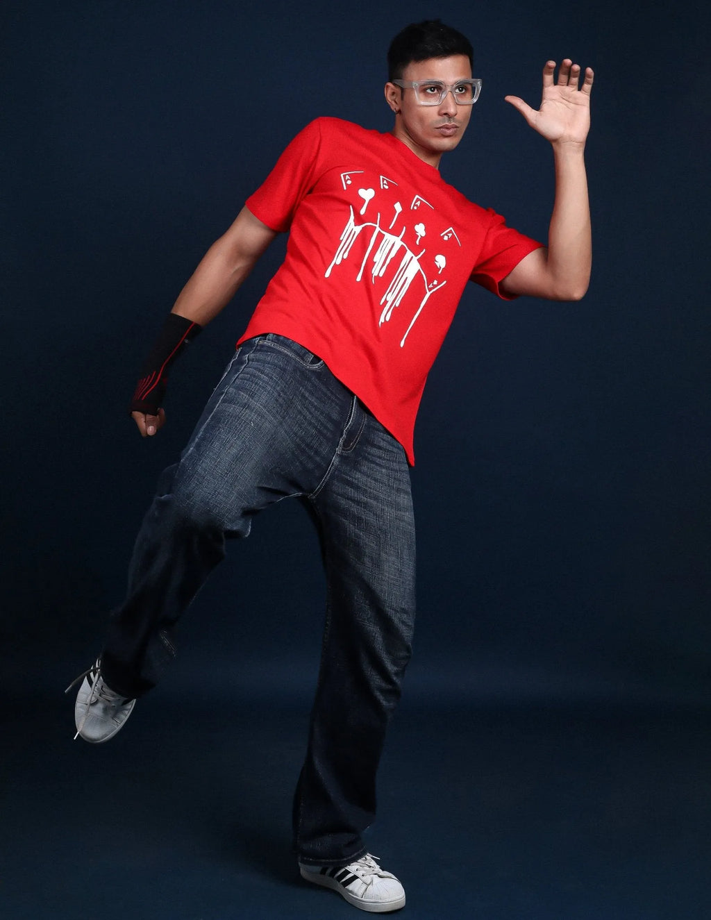 Casino Inspired Four Aces Print Oversized T-Shirt