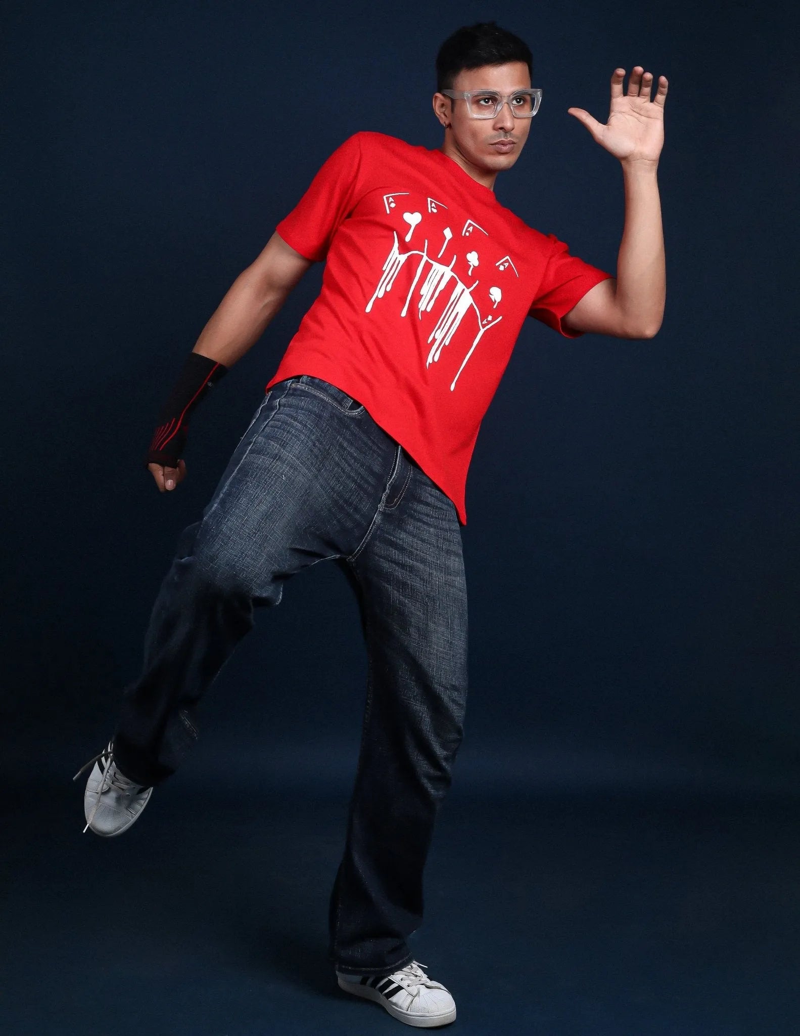 Casino Inspired Four Aces Print Oversized T-Shirt