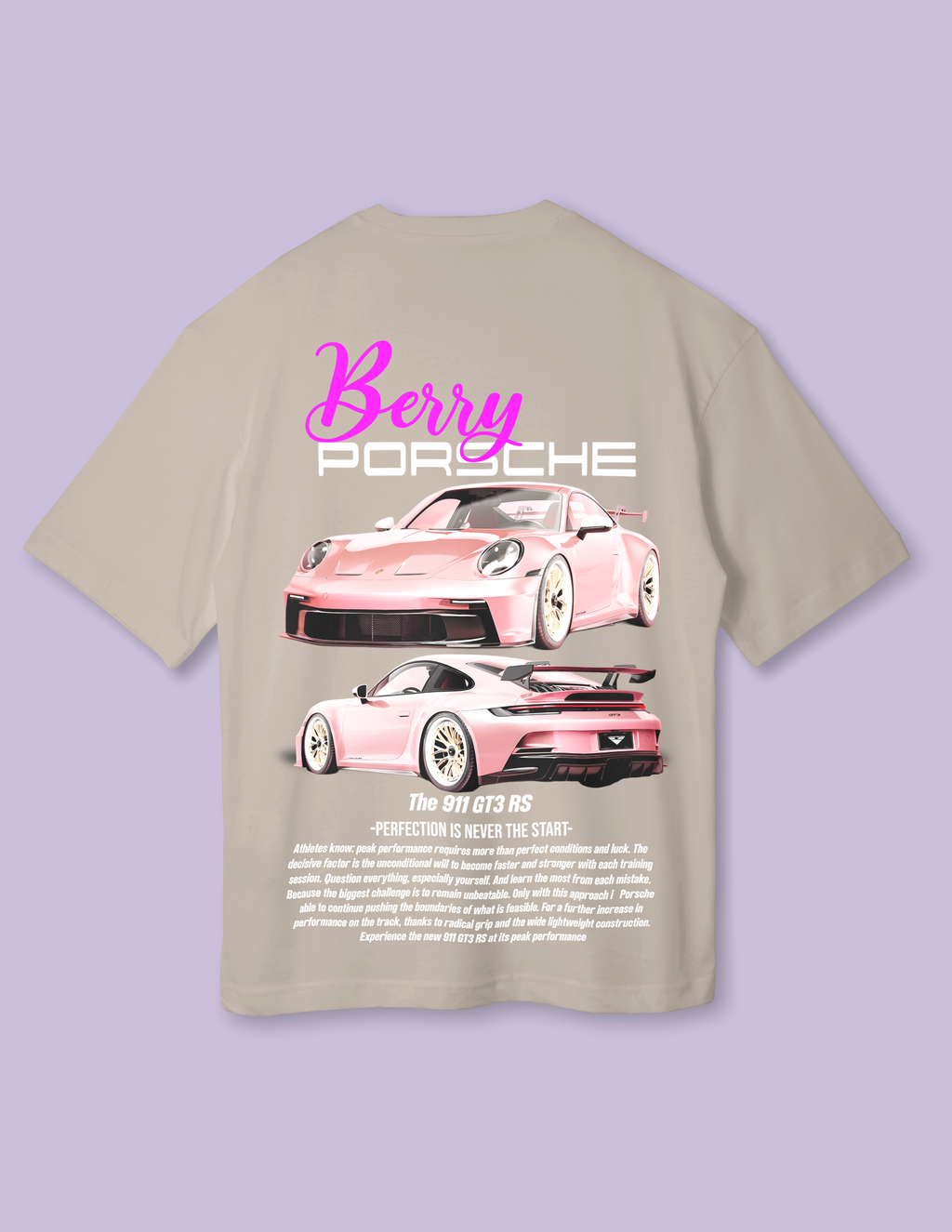 Luxury Drive Berry Porsche Oversized Tee