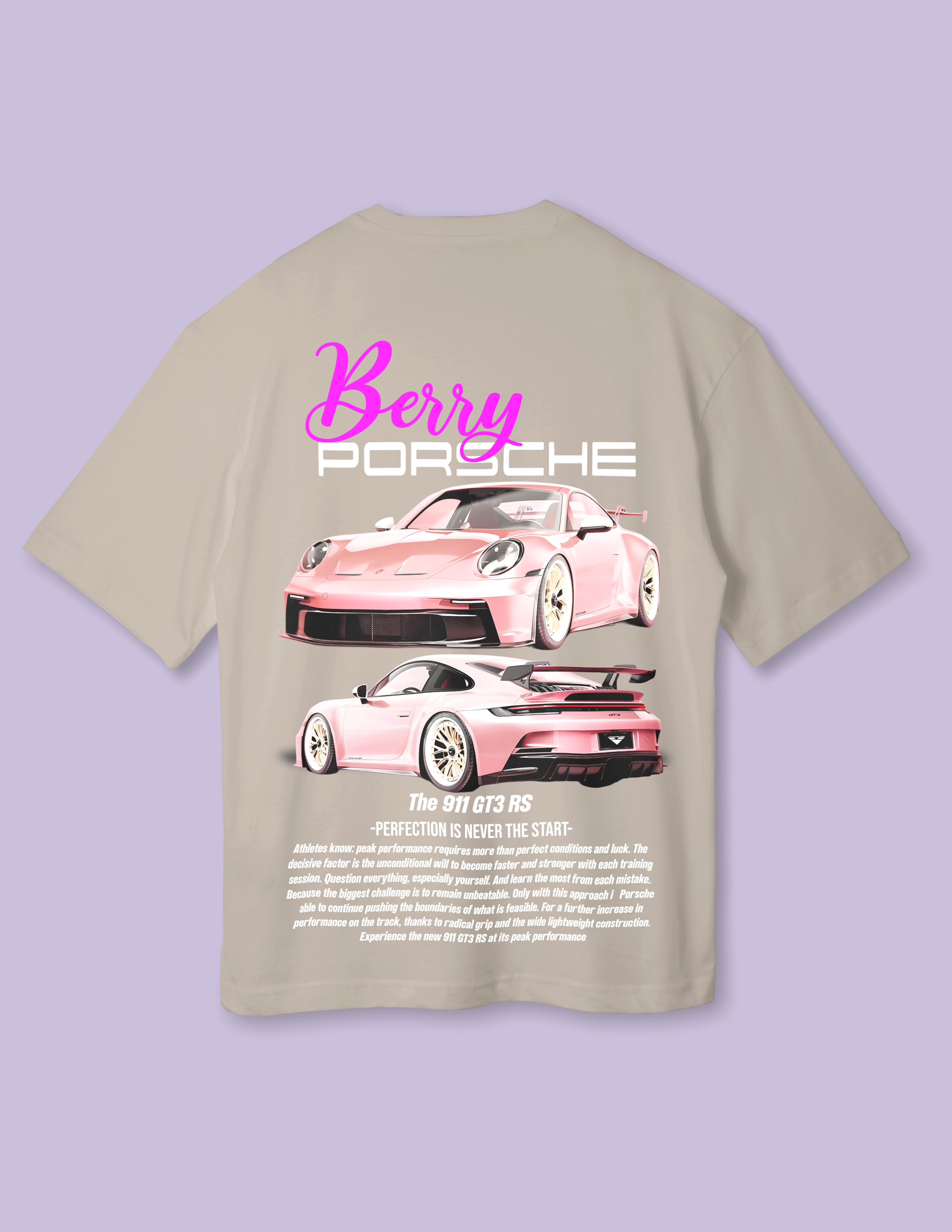 Luxury Drive Berry Porsche Oversized Tee