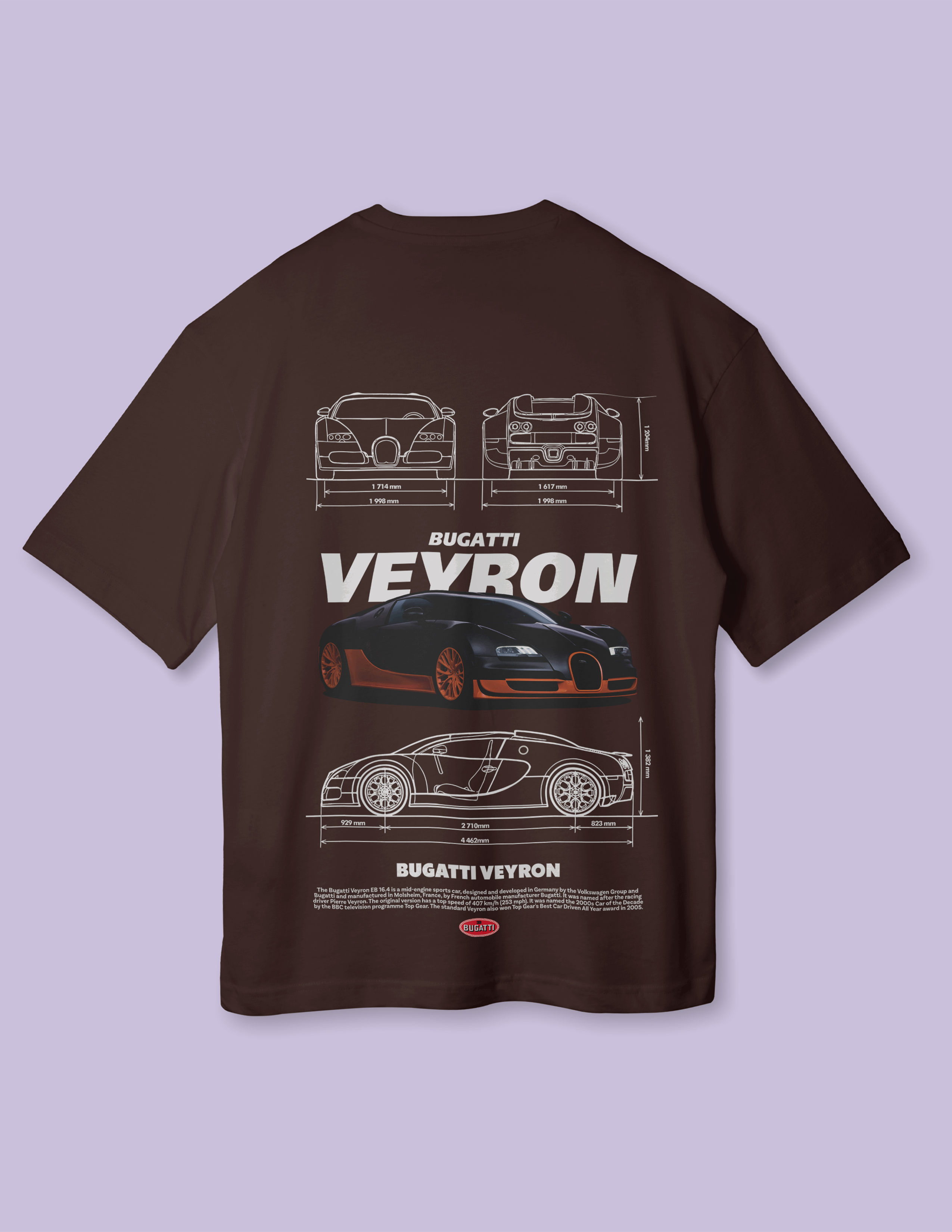 High-Speed Racing Bugatti Oversized T-Shirt
