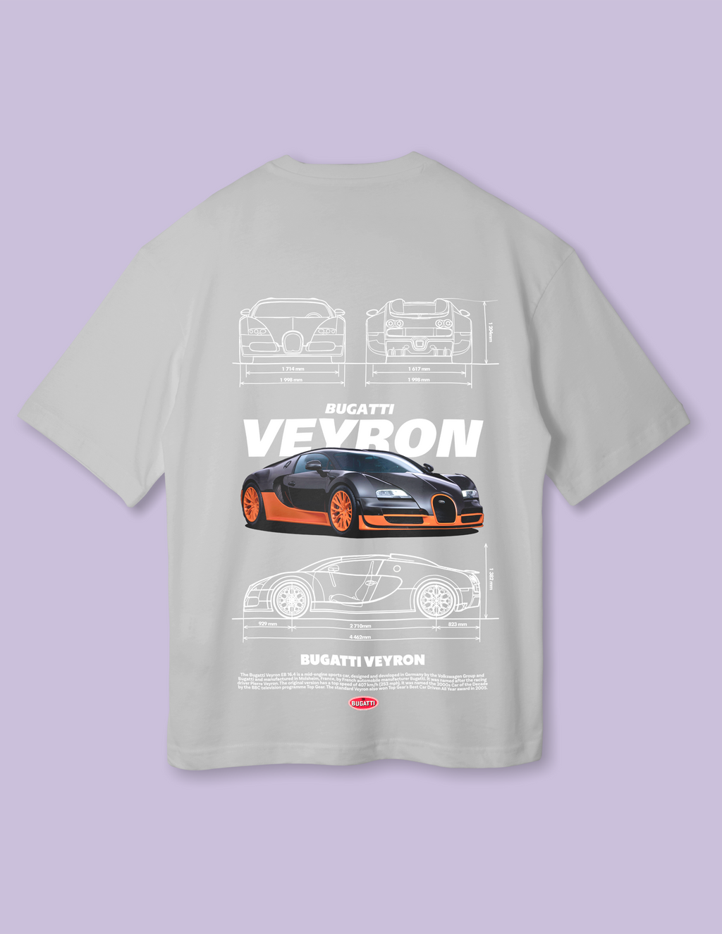 Unisex Bugatti Graphic print Oversized T-Shirt