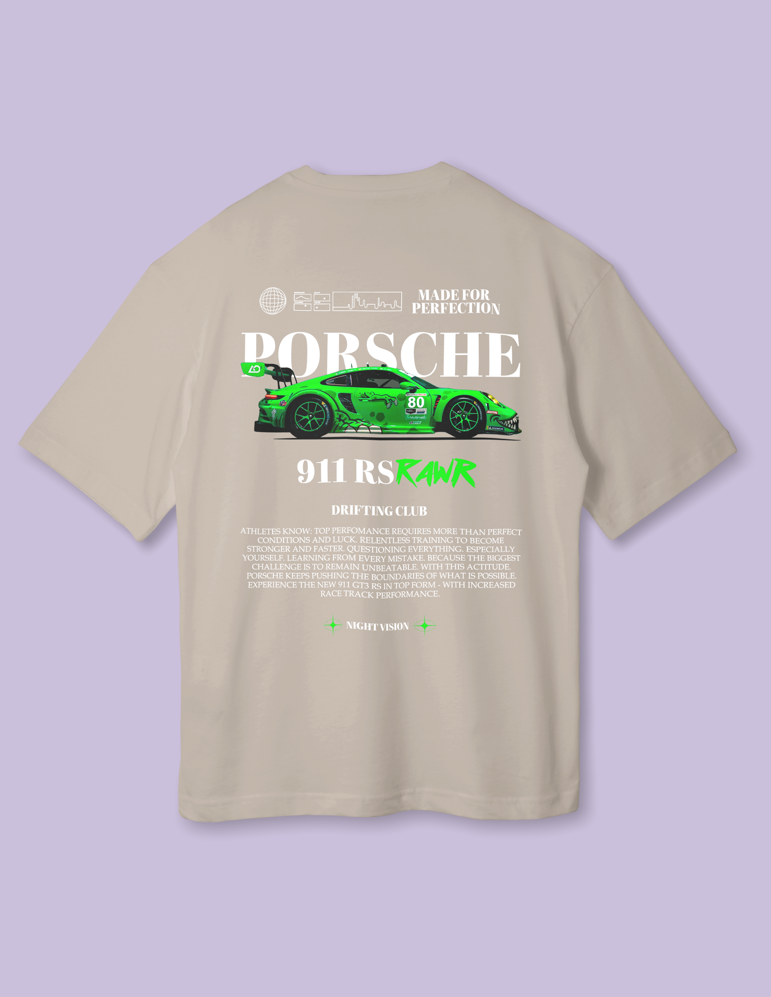 Porsche Inspired Green Drop Shoulder Tee