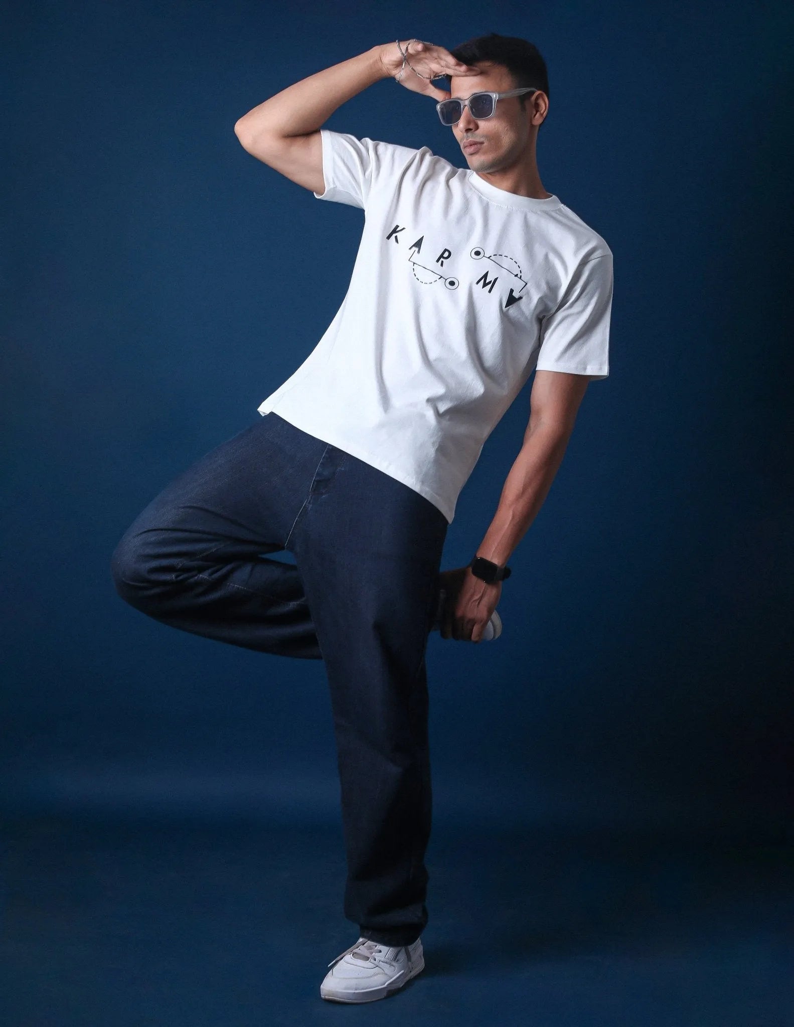 Relaxed Fit Karma Print Oversized Tee