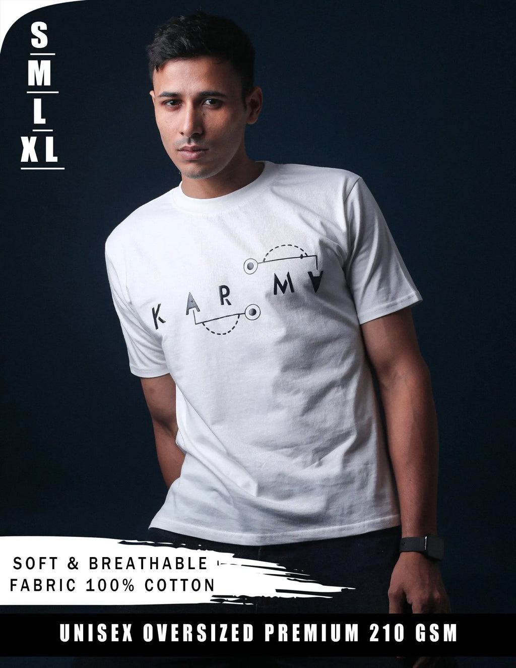 Spiritual Karma Print Oversized T-Shirt