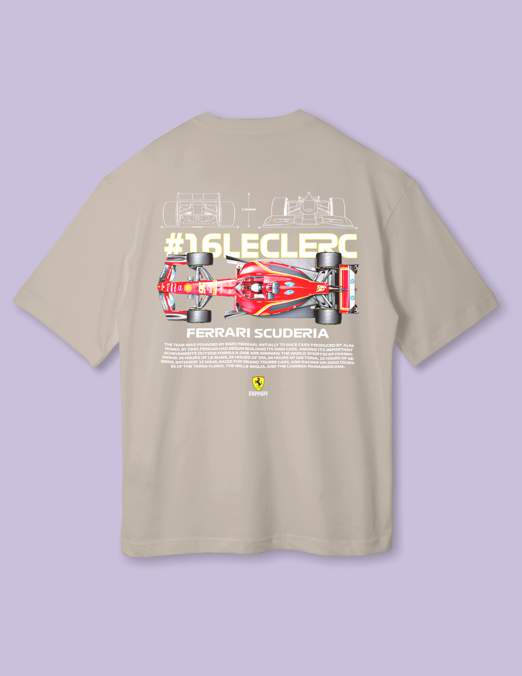 Leclerc Ferrari Inspired Streetwear Oversized Tee