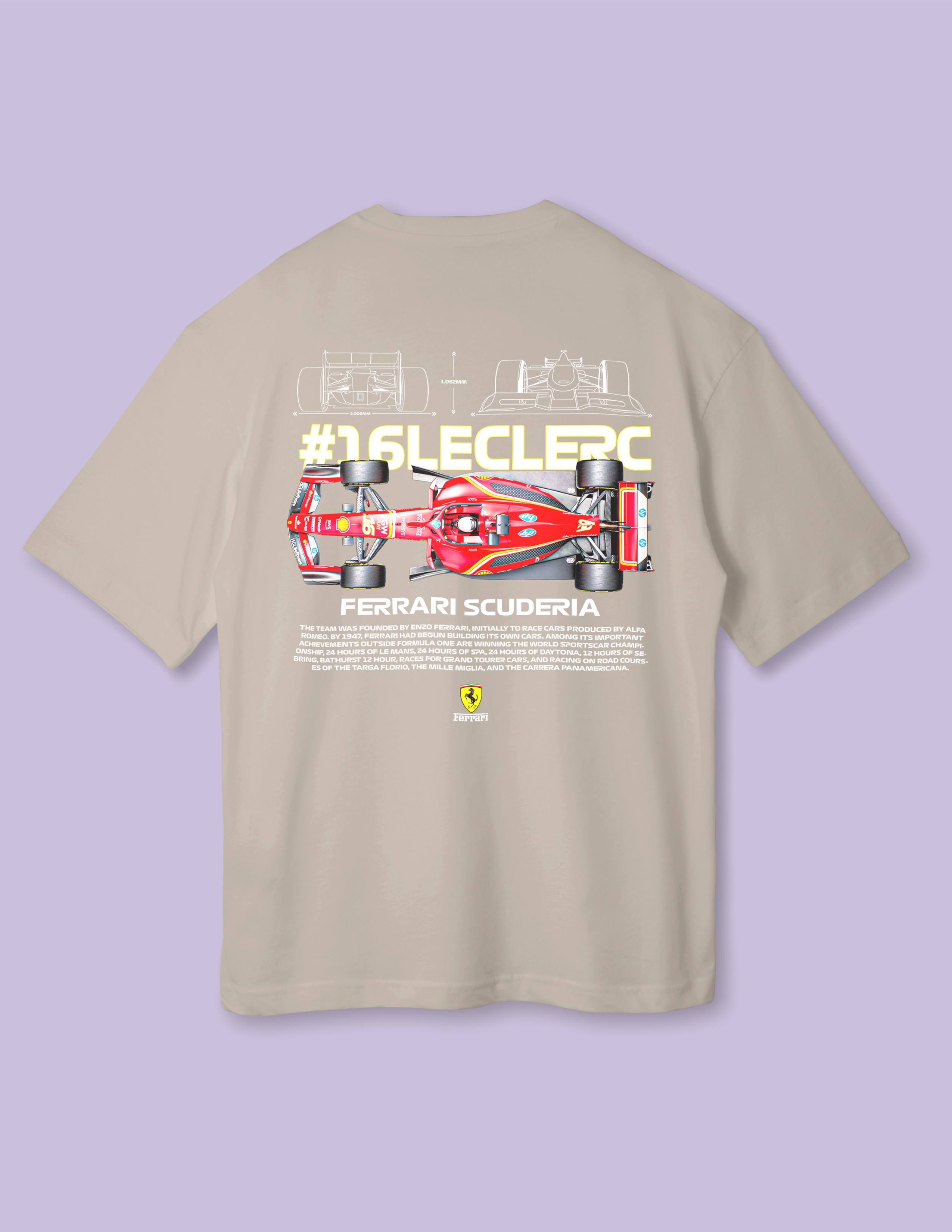 Leclerc Ferrari Inspired Streetwear Oversized Tee
