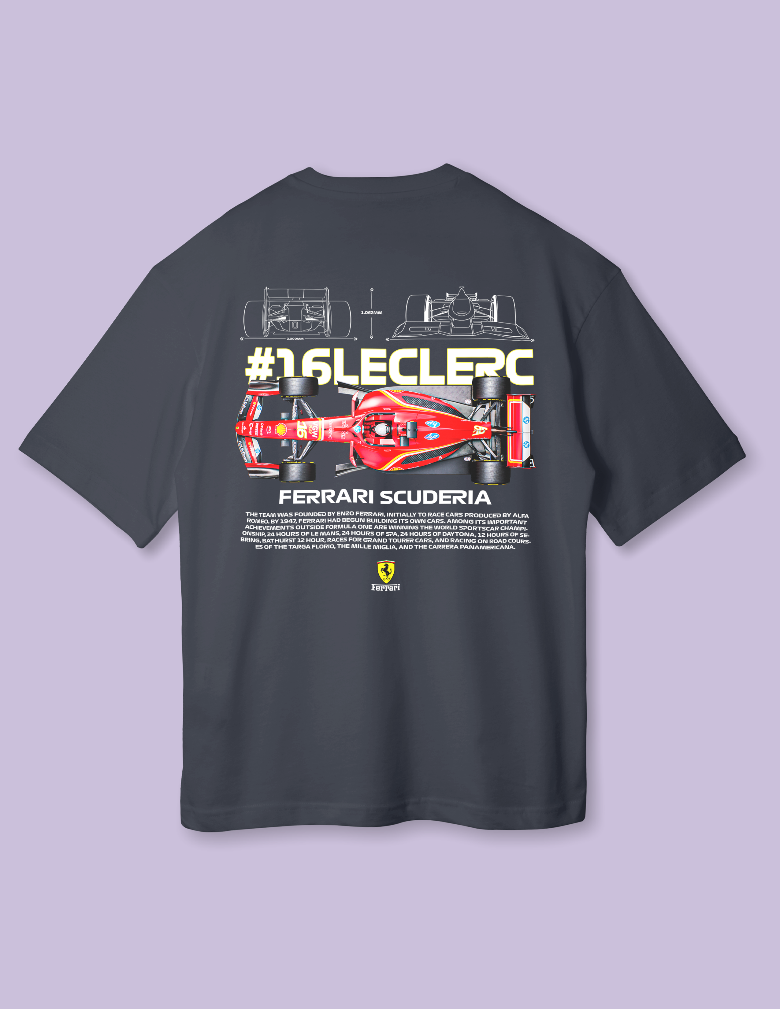F1 Streetwear Leclerc Ferrari Oversized T-Shirt