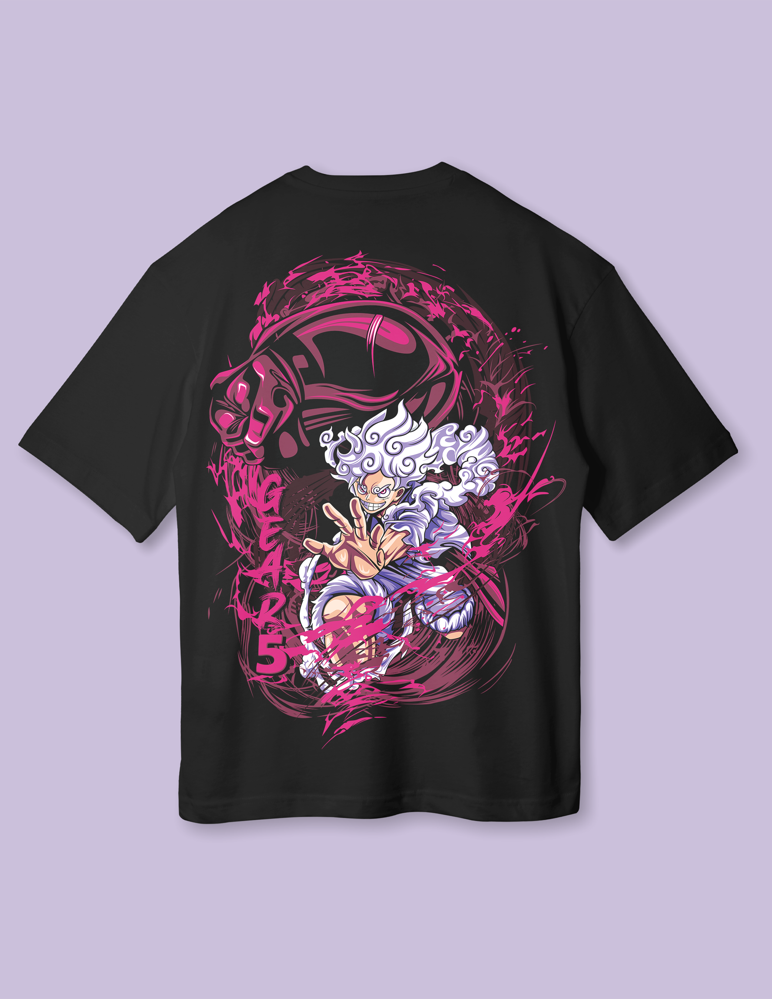 Unisex Anime Fashion Luffy Gear Oversized Tee