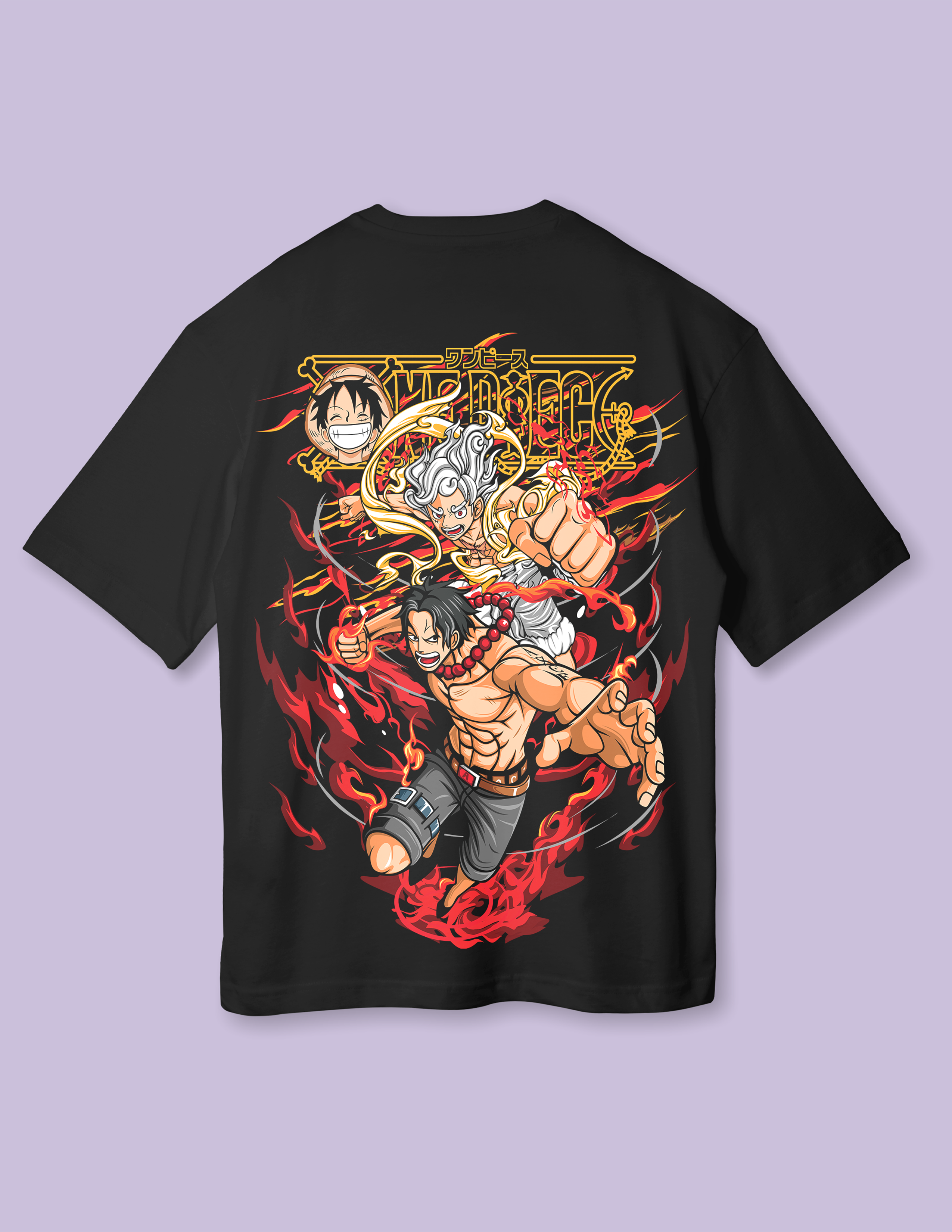 Bold Graphic Print Monkey D. Luffy T-shirt