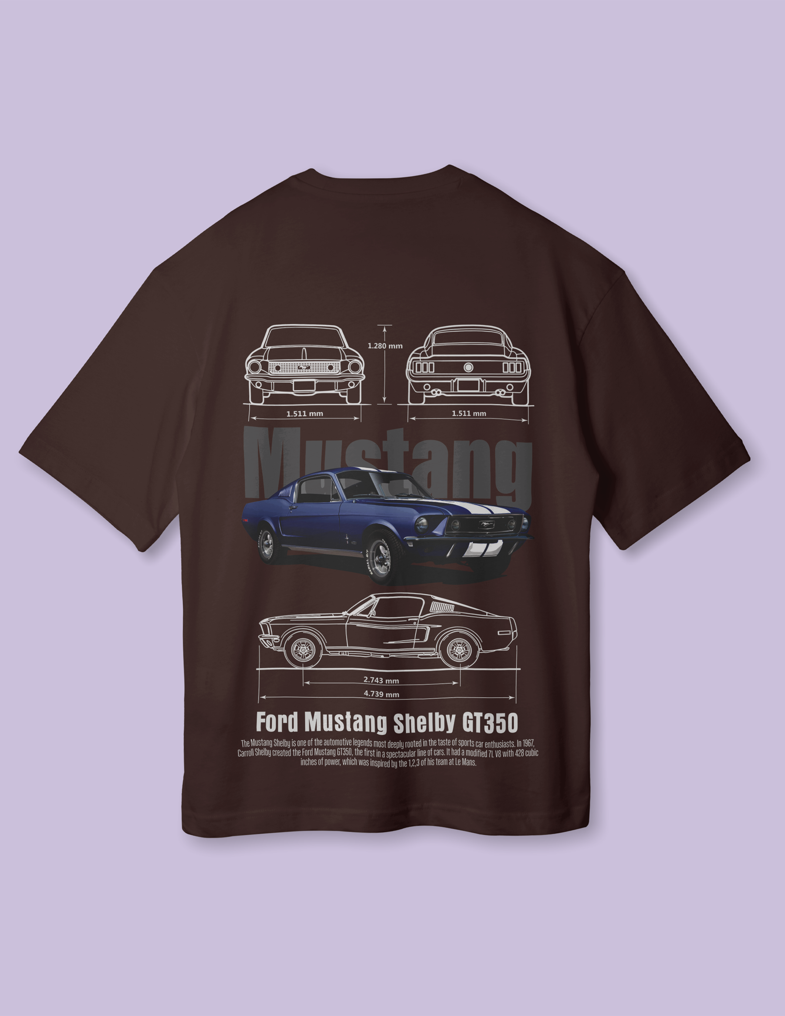 Trendy Auto Streetwear Mustang Oversized T-Shirt