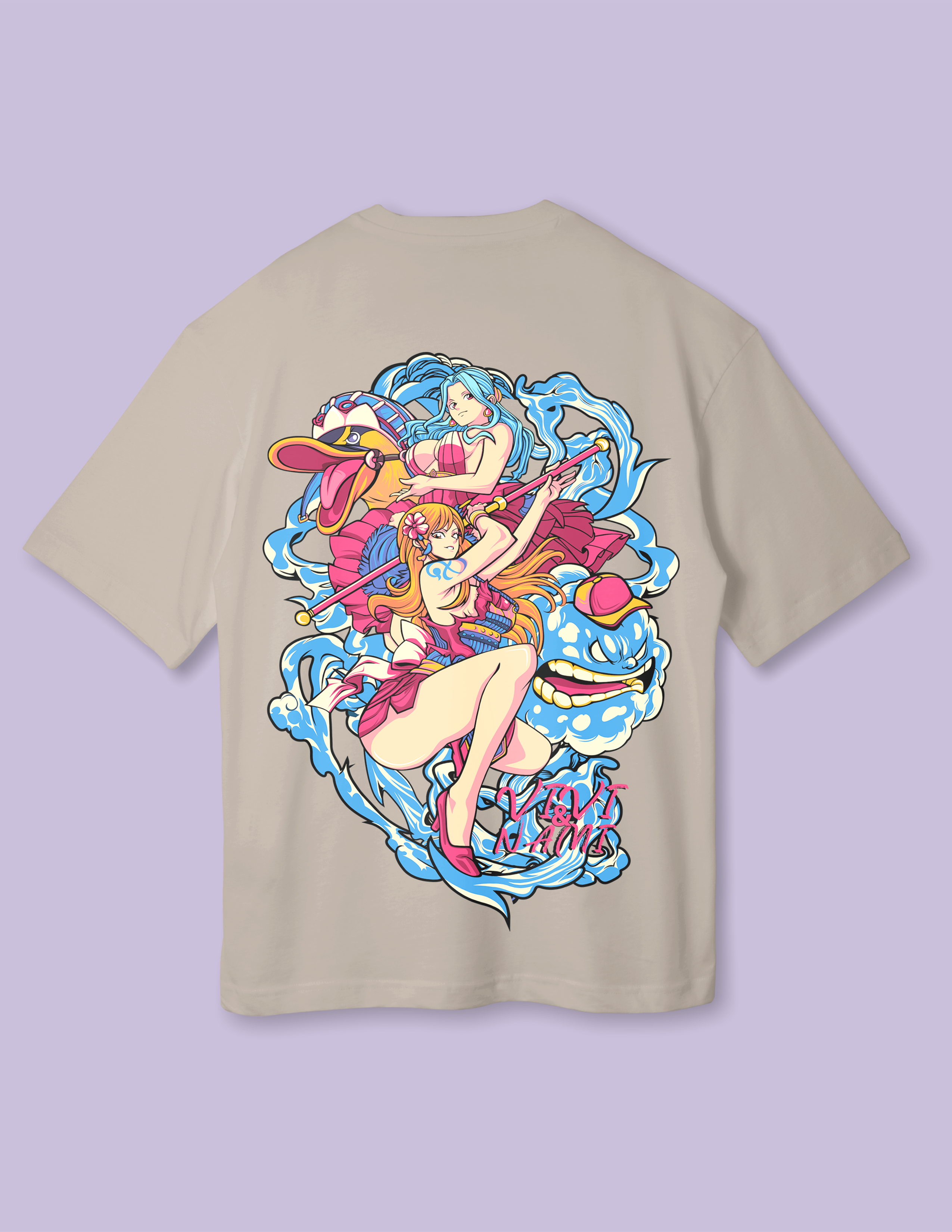 Vintage Anime Nami Design Oversized T-Shirt