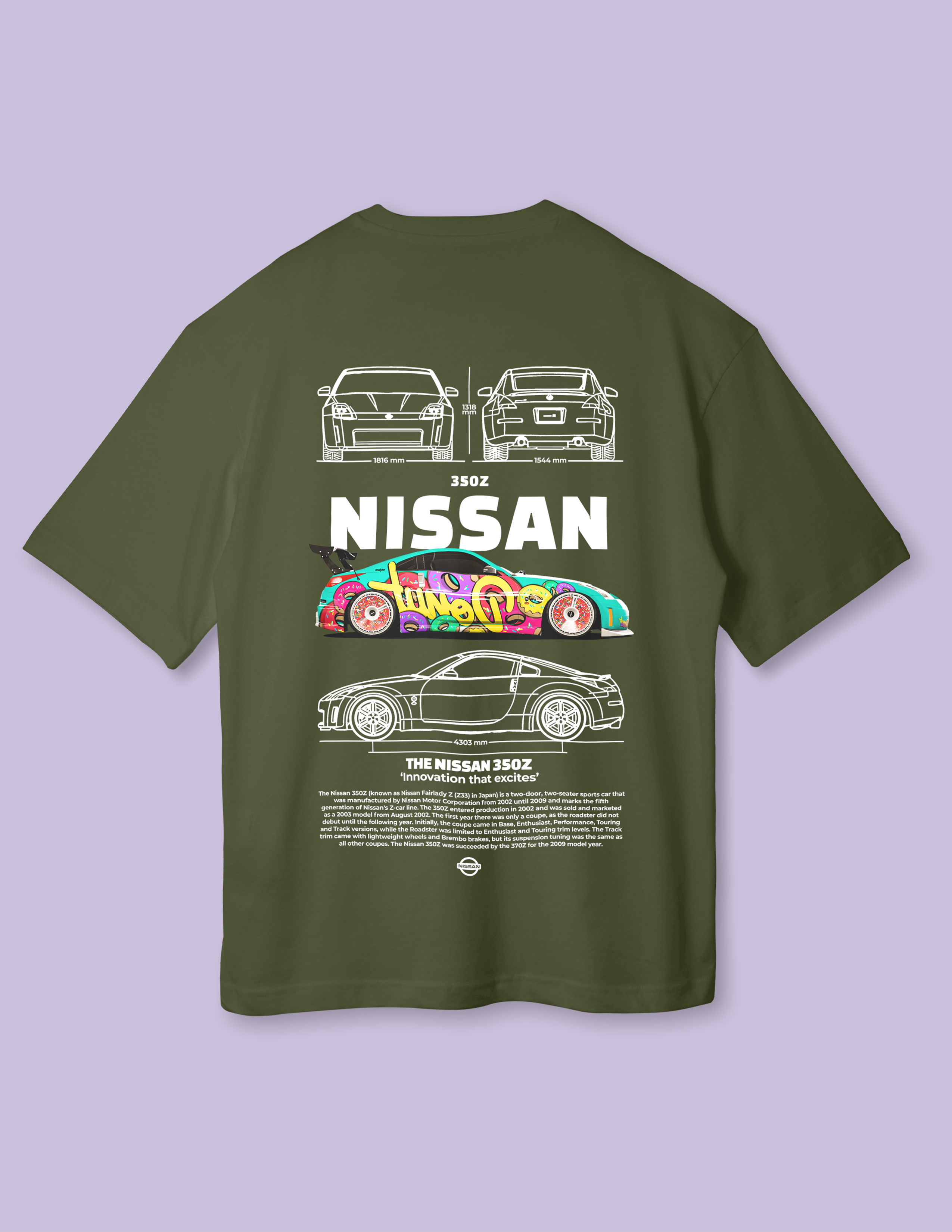 Japanese Drift Legend Graphic Nissan 350Z Oversized T-Shirt