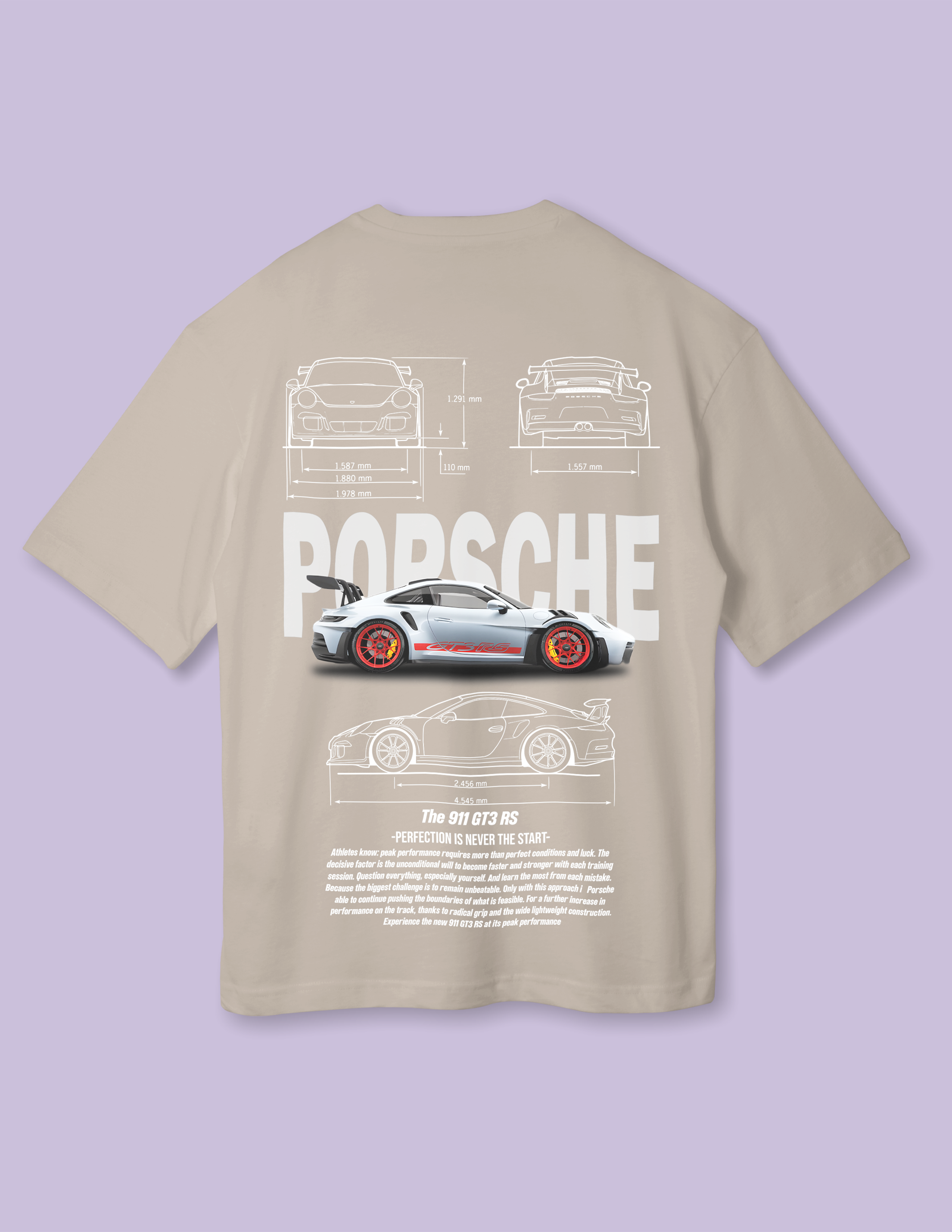 Bold Racing Unisex Grey Porsche Oversized T-Shirt