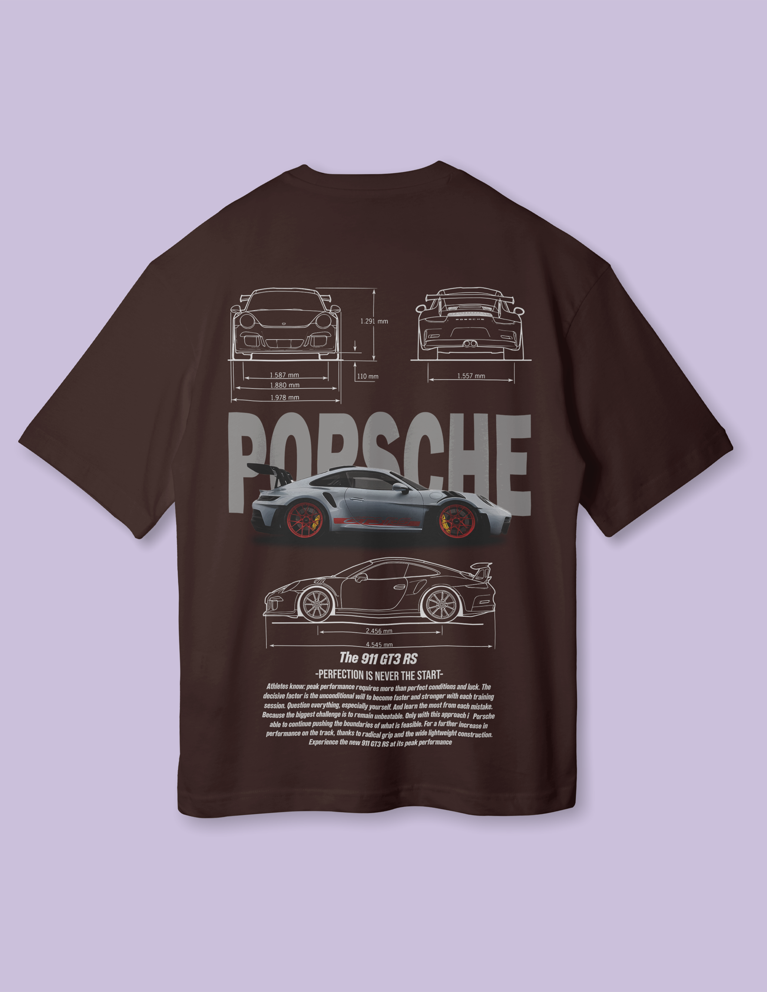 Vintage Grey Porsche Premium Cotton Oversized T-Shirt
