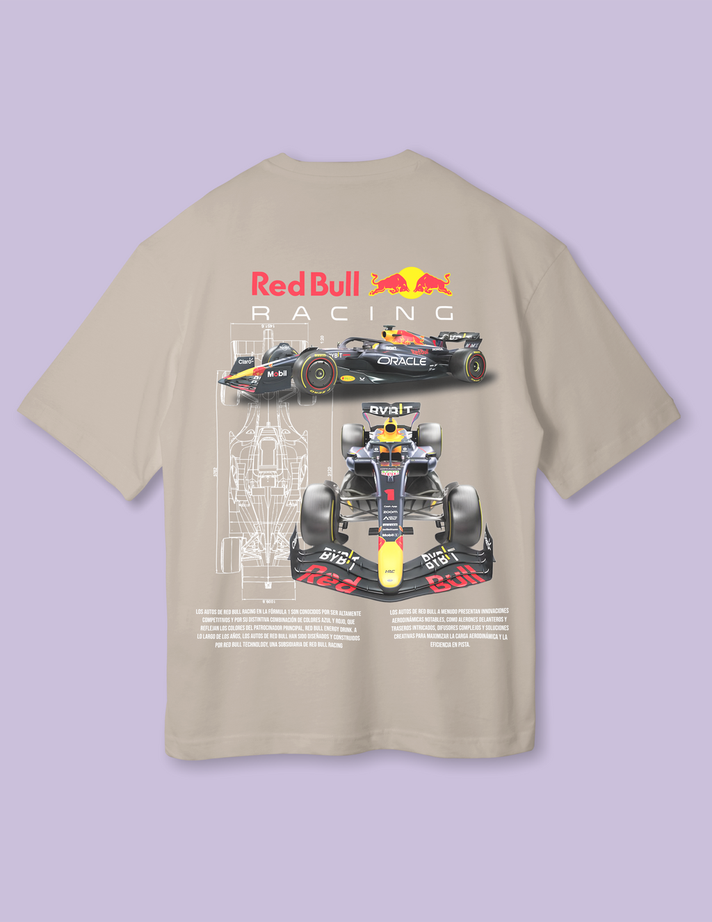 Casual Car Culture Red Bull Racing Oversized Streetwear Tee