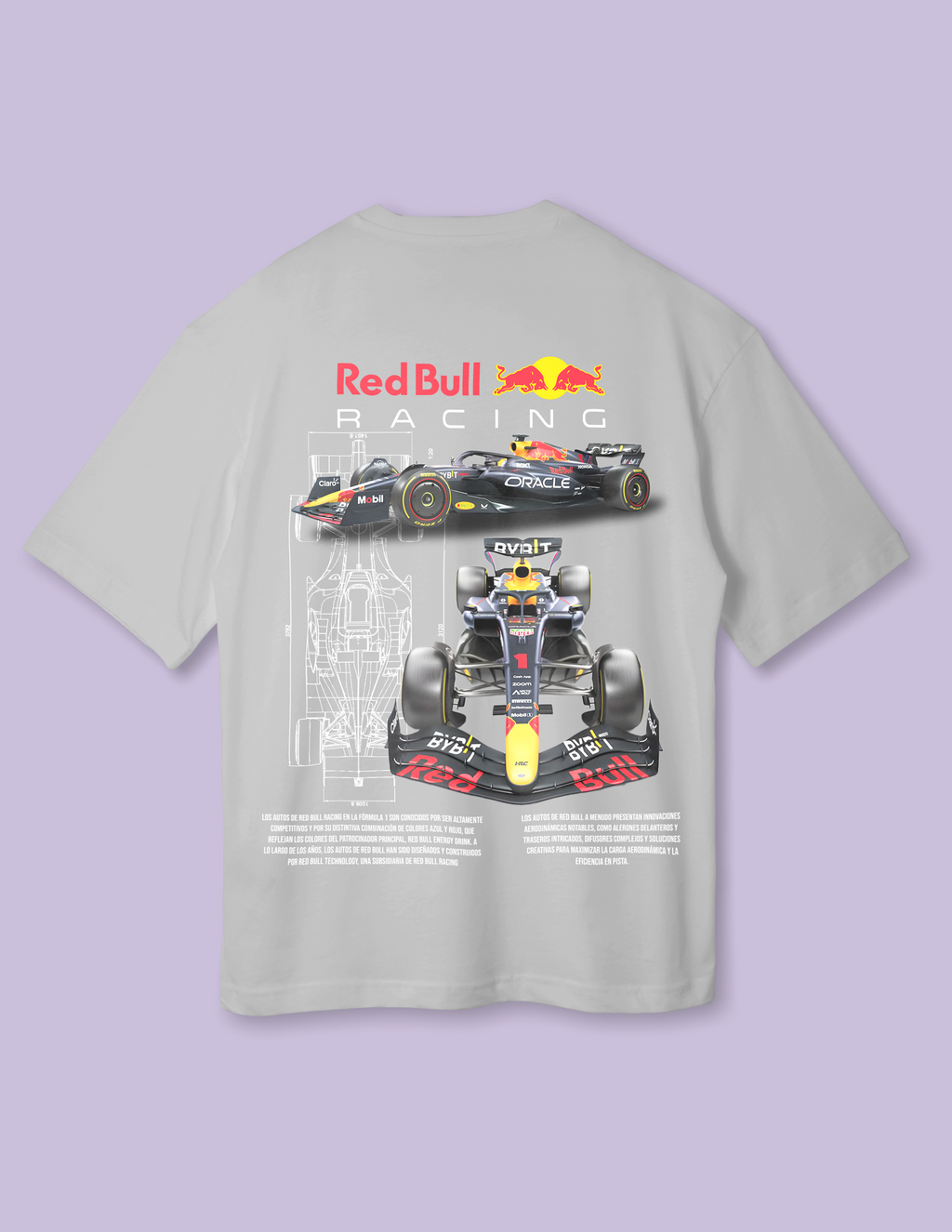 Auto Sports Edition Street Style Red Bull Racing Oversized T-Shirt