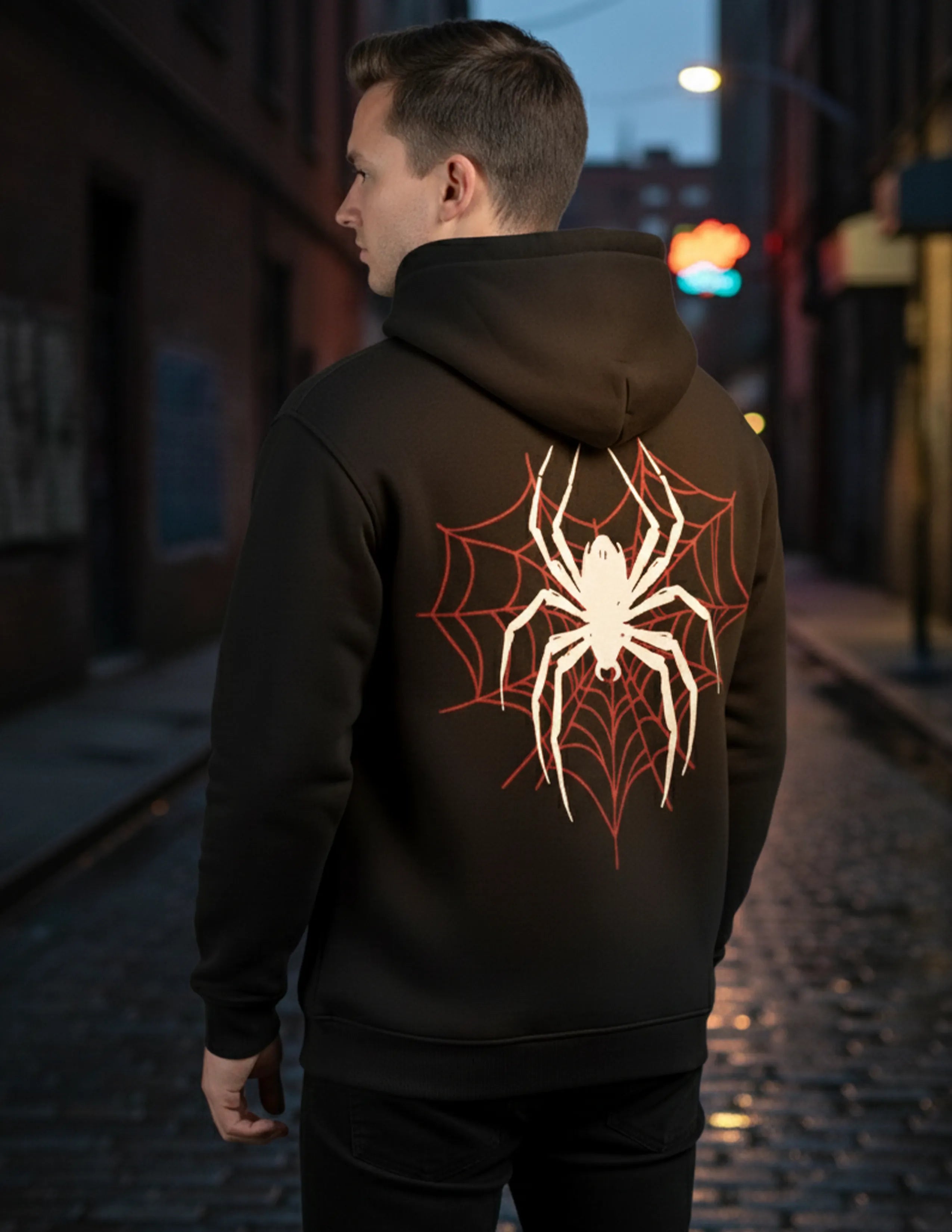 Spider Printed Oversized Hoodie